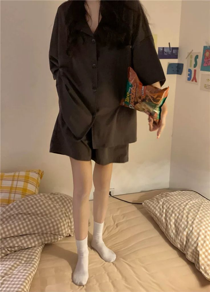 (새상품)잠옷세트 브라운/블랙--5