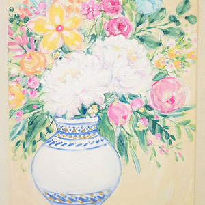 꽃그림 작가 원화 꽃병 작약 그림