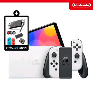 닌텐도 스위치 OLED 화이트색상 +닌텐도 전용4종 패