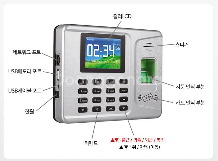 코파스 근태시스템 KP-200RF 지문인식기 출퇴근기록--5