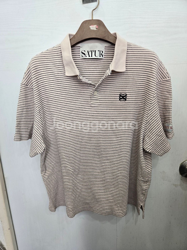 L,100) SATUR 세터 카라 반팔티셔츠!~--0