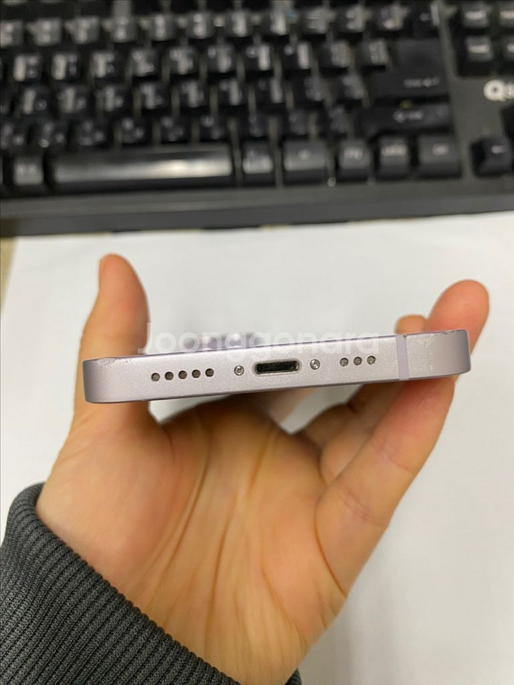 아이폰14 퍼플 액정+뒷면SS급 128GB 무잔상--6