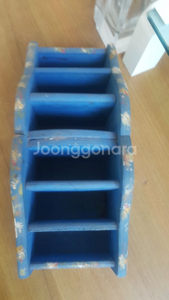 핸드메이드 꽃무늬 나무 정리함--2