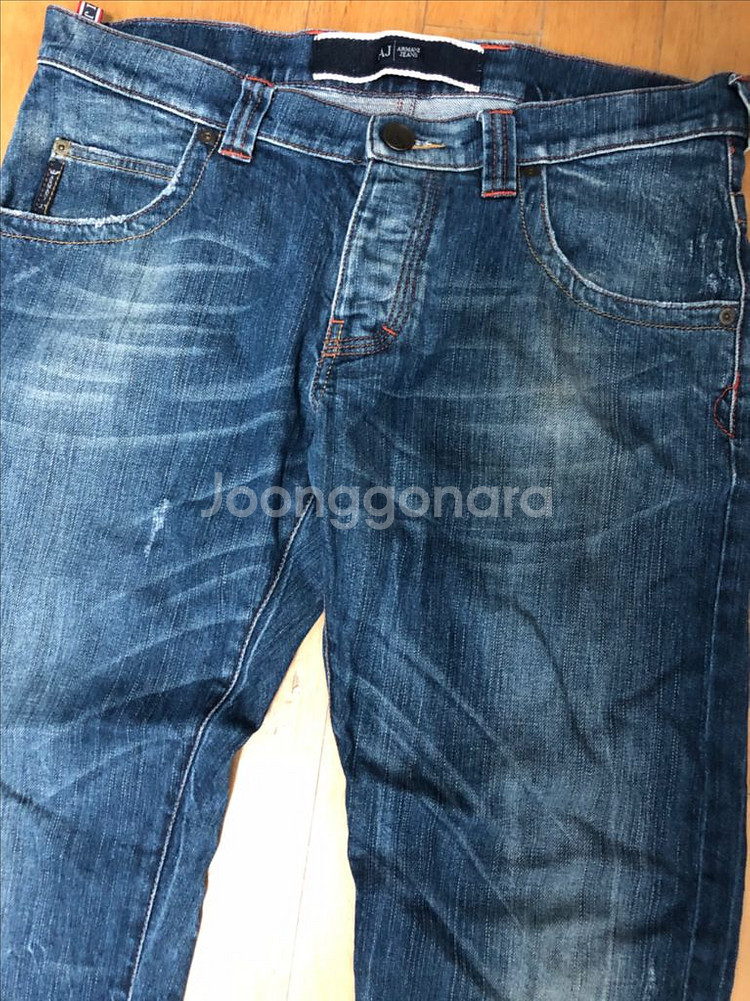 아르마니 009 빈티지 워싱 컴포트핏 데님팬츠 31--2