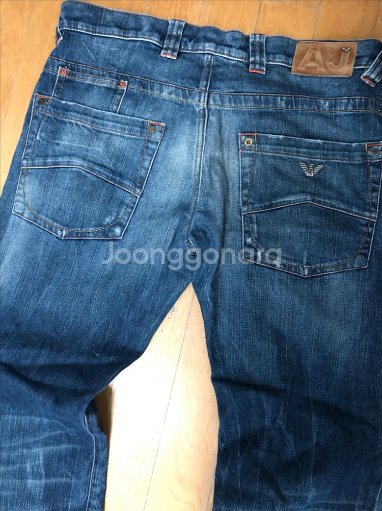 아르마니 009 빈티지 워싱 컴포트핏 데님팬츠 31--6