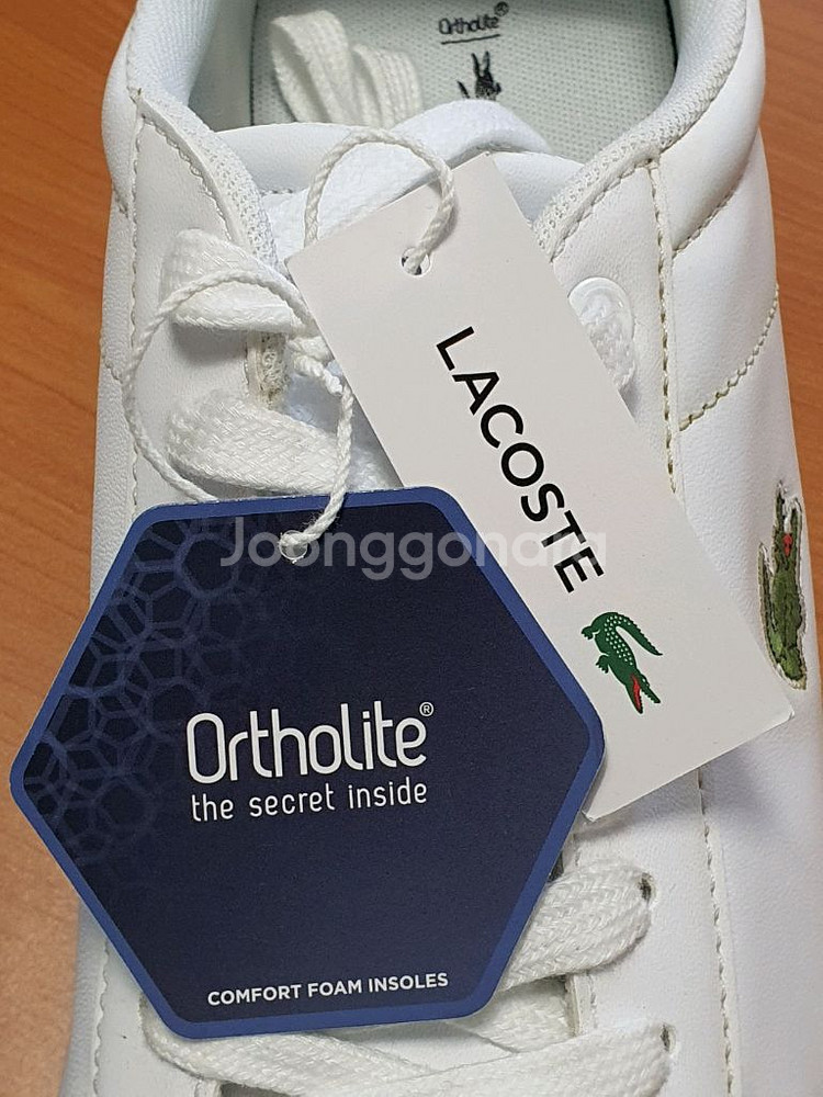 (새상품)LACOSTE 라코스테 소가죽 남성 화이트 스--3