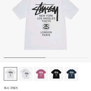 (L) 스투시 월드투어 티셔츠 화이트 2025