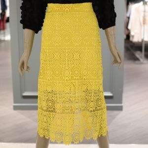 시슬리 SISLEY 자수 레이스 미디 스커트
