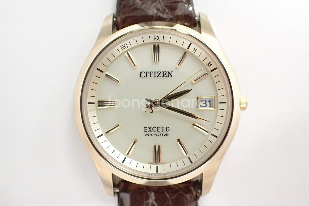 시티즌 익시드 티타늄 37mm 금 아이보리 에코드라이브--0