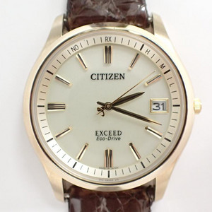 시티즌 익시드 티타늄 37mm 금 아이보리 에코드라이브