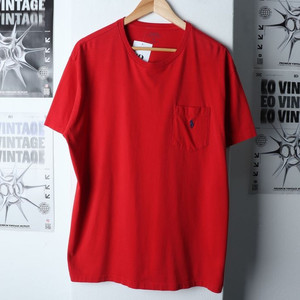 (L-XL) 폴로 랄프로렌 반팔 티셔츠 포켓 레드