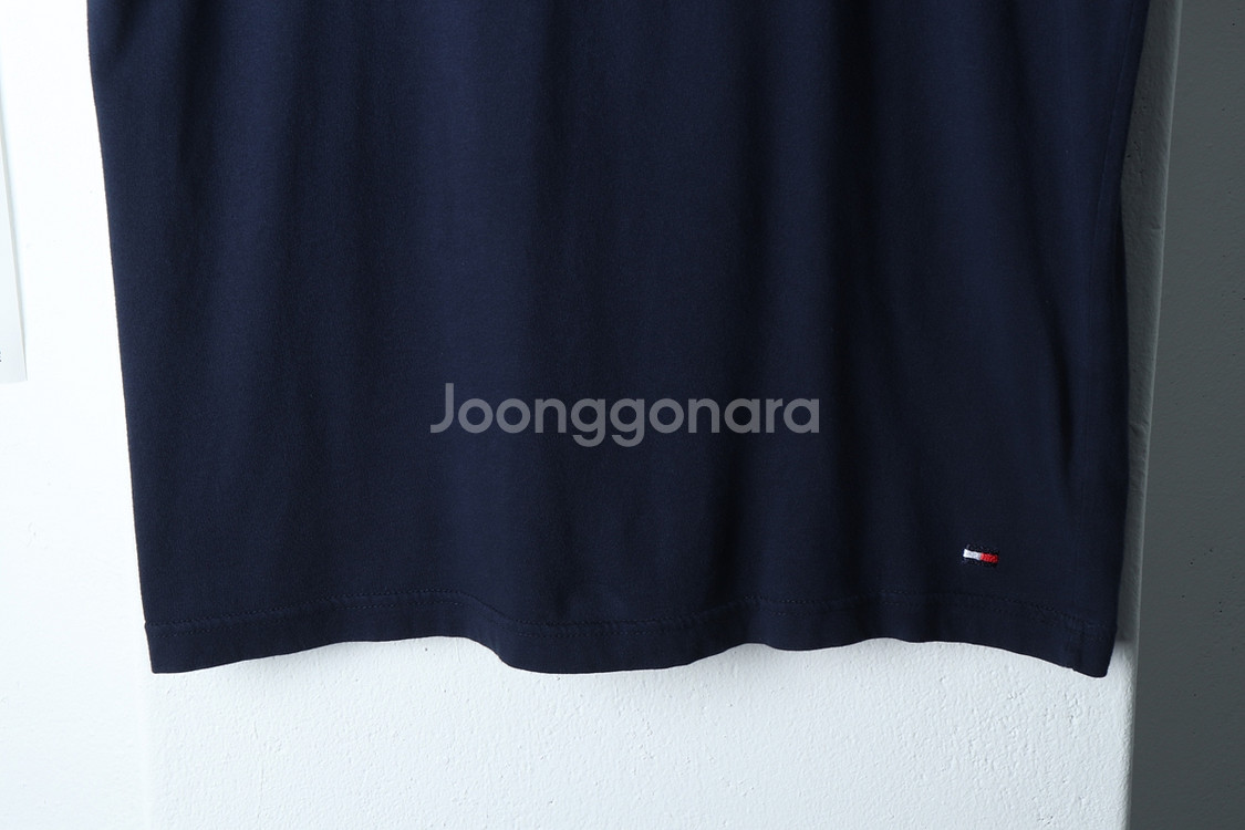 (L-XL) 타미힐피거 반팔 티셔츠 브이넥 네이비--2