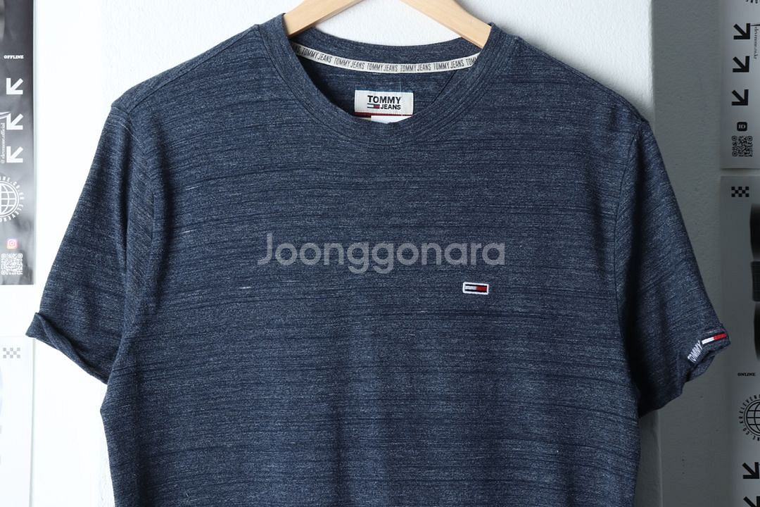 (S) 타미힐피거 반팔 티셔츠 네이비 올드스쿨--5