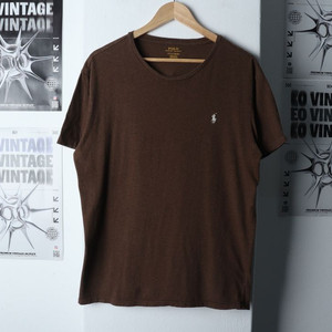 (L-XL) 폴로 랄프로렌 반팔 티셔츠 브라운 포니