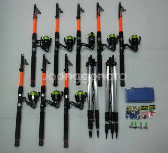 원투낚시대3.4m8대+4000번릴8대+받침대2개+소품--0