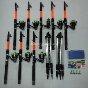 원투낚시대3.4m8대+4000번릴8대+받침대2개+소품