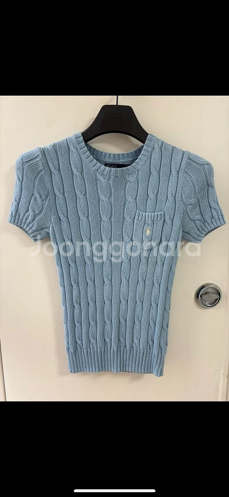 폴로 랄프로렌 케이블 반팔 니트 XS 스카이블루--0