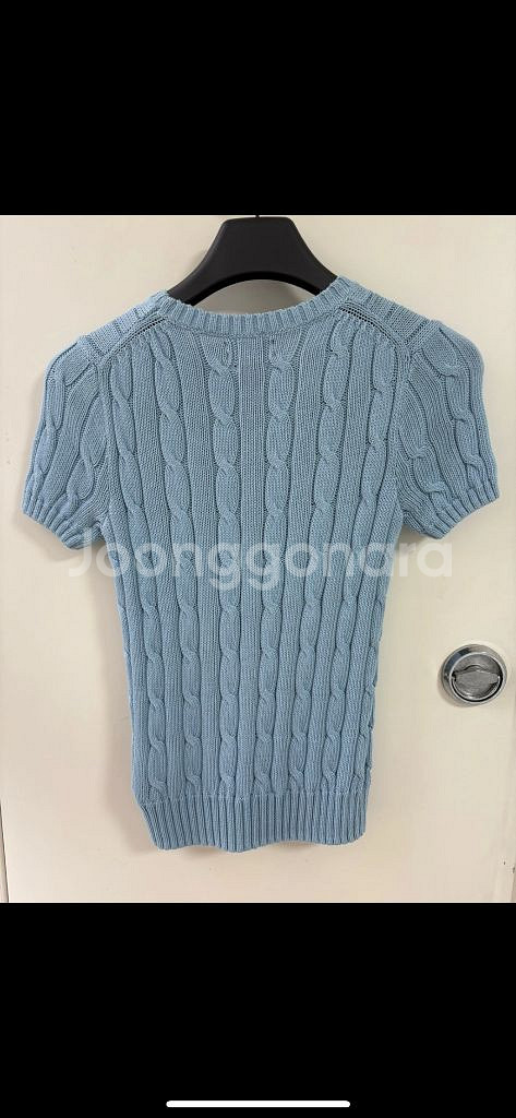 폴로 랄프로렌 케이블 반팔 니트 XS 스카이블루--2