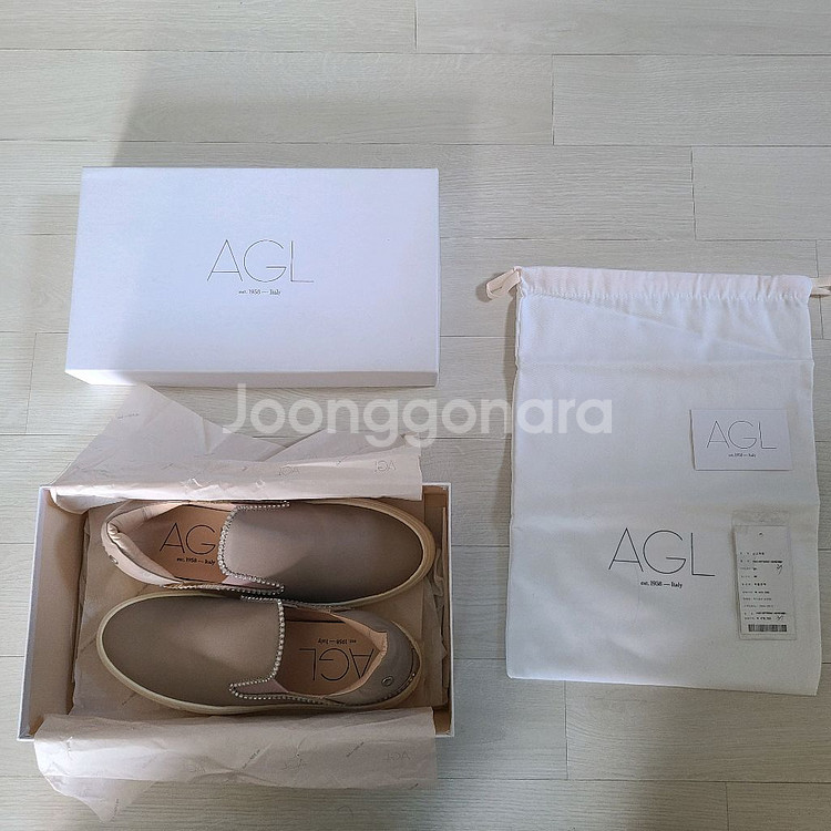 AGL 여성 소가죽 슬립온 37 새상품--1