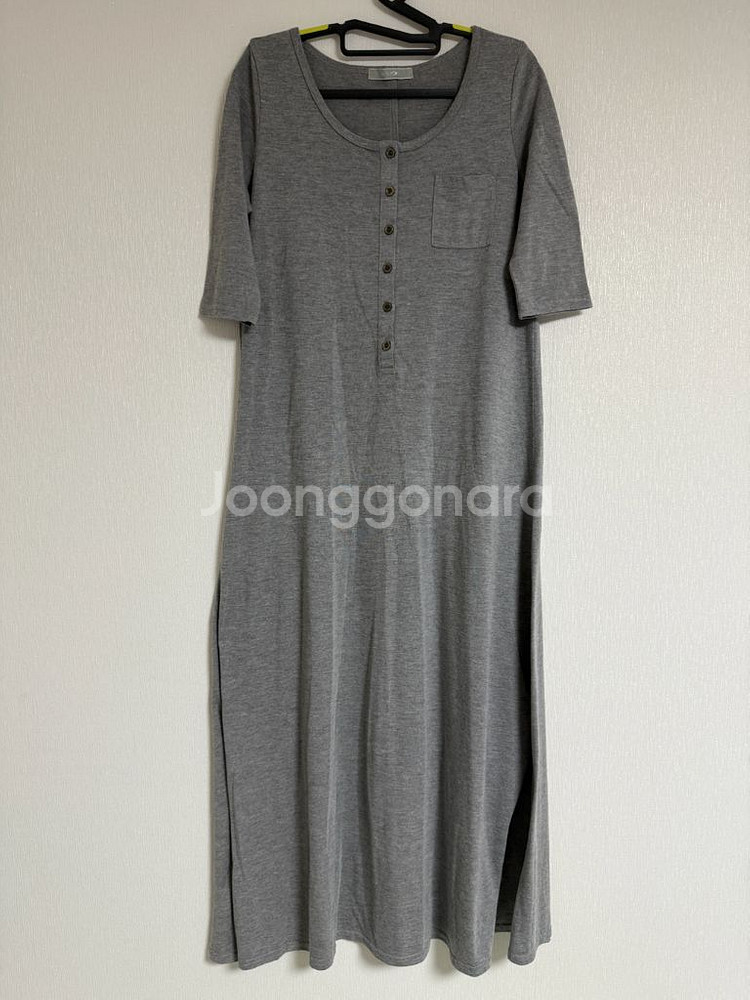 [새상품] 헨리넥 그레이 롱원피스--0