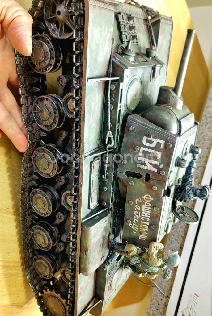 각종교신O대형프라모델1:16헝롱탱크KV-1s비네트도색작--0