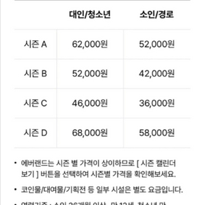 에버랜드 종일권