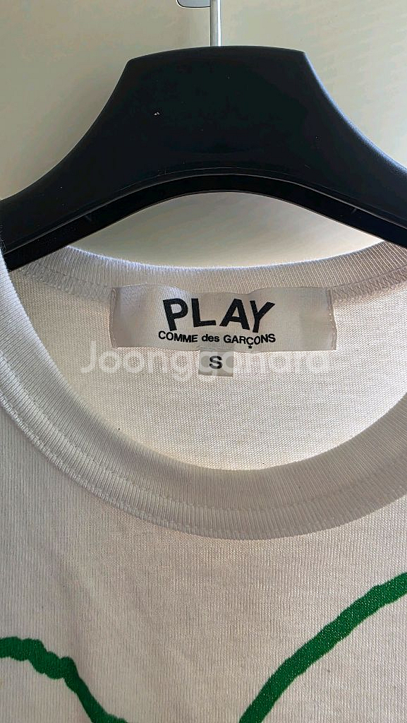 꼼데가르송 정품 초록 하트 반팔 티셔츠 S--2