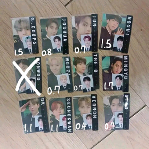 세븐틴 멤버십 항공틴 풀셋 양도 증사 포카 네임스티커