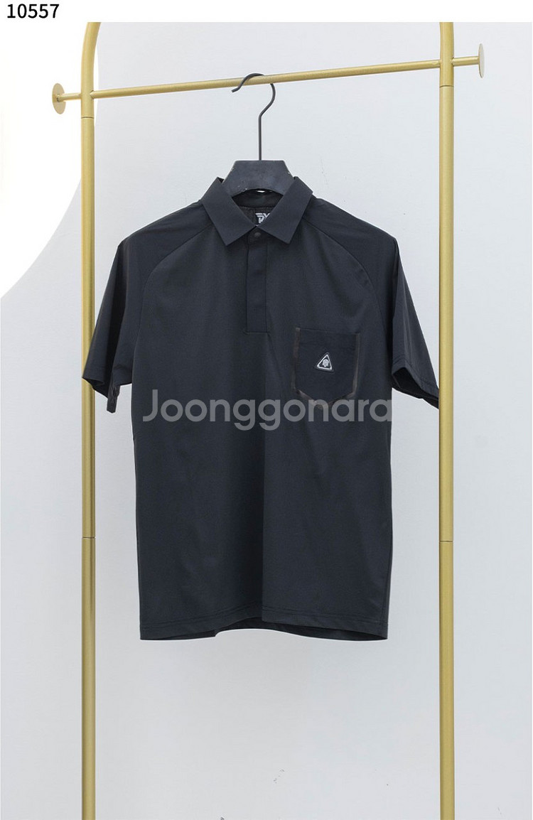 PXG 남성 여름 스컬 모티브 카라 반팔티--0