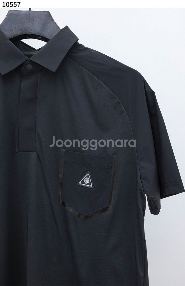 PXG 남성 여름 스컬 모티브 카라 반팔티--5