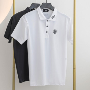 PXG 남성 썸머 스컬 로고 패치 쿨링 셔츠