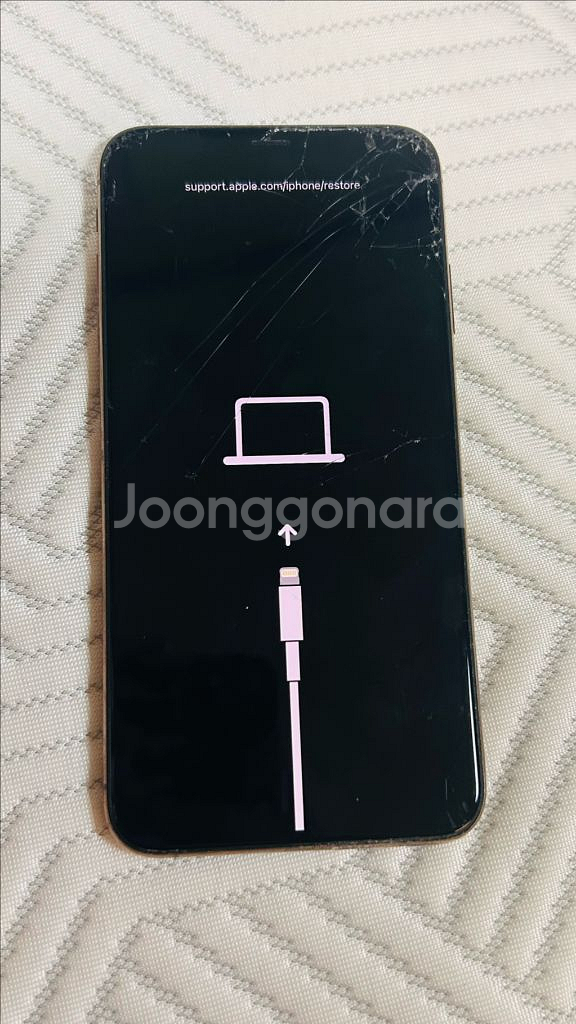 아이폰 XS max 골드 액정/뒷판 파손 공기계 256--5