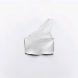 <새옷> ZARA 실버 언밸런스 탑