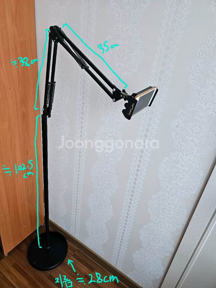 태블릿 핸드폰 거치대 스탠드형 (실사용 약 1.4m)--1
