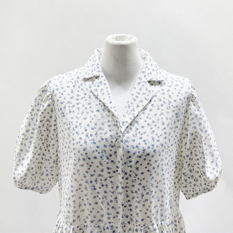 Lin s girl 플라워 쉬폰카라반팔원피스 55-66--2