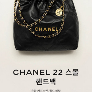 25년7월구매.인상전 금액판매)샤넬 22블랙금장스몰