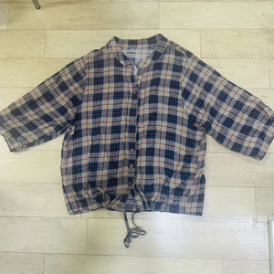 (일본수입)체크무늬 블라우스