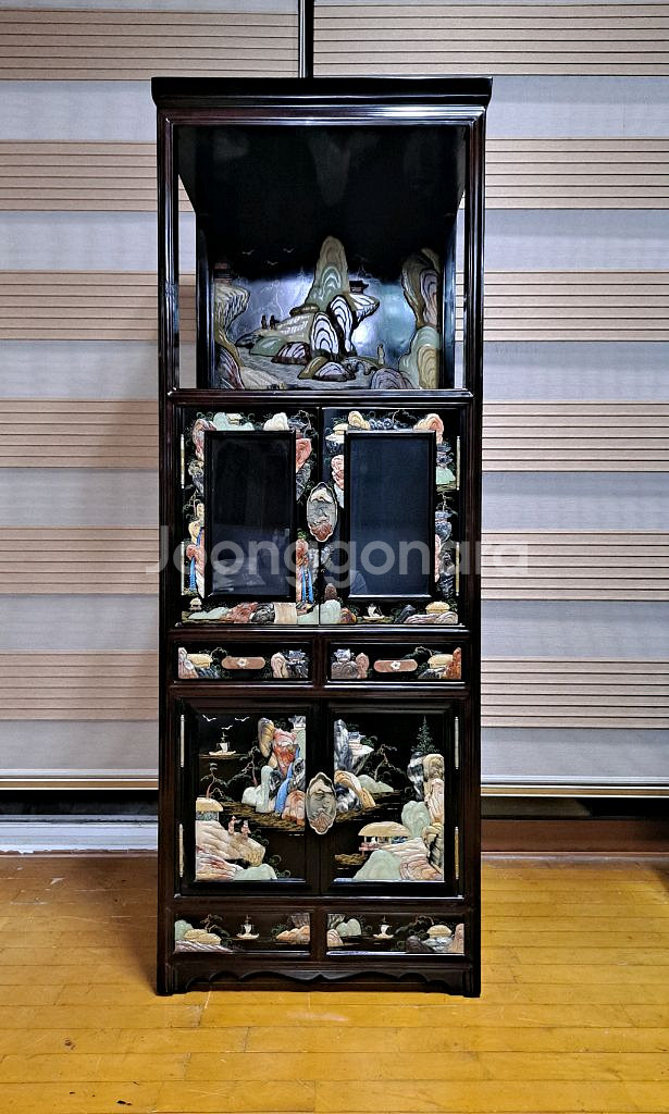 옥돌장식장 자개장식장--0