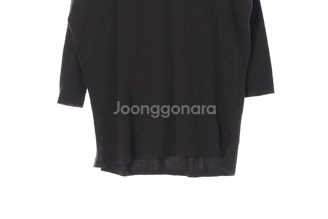 [XL]지컷 카키 브이넥 오버핏 울니트 원피스 드레스--2