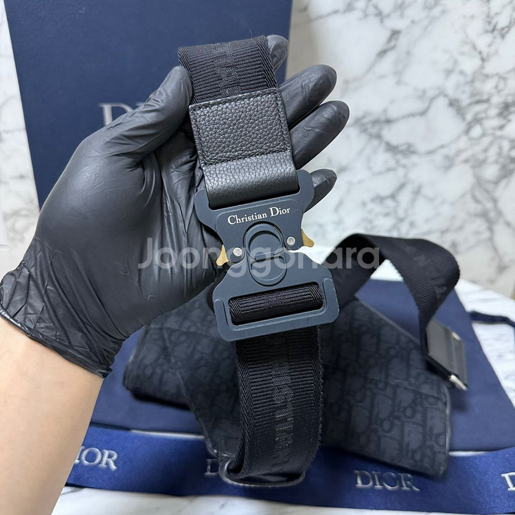 디올 오블리크 자카드 새들백 미듐--6