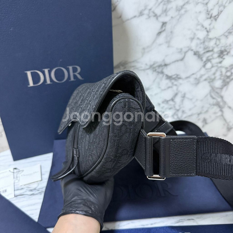 디올 오블리크 자카드 새들백 미듐--4