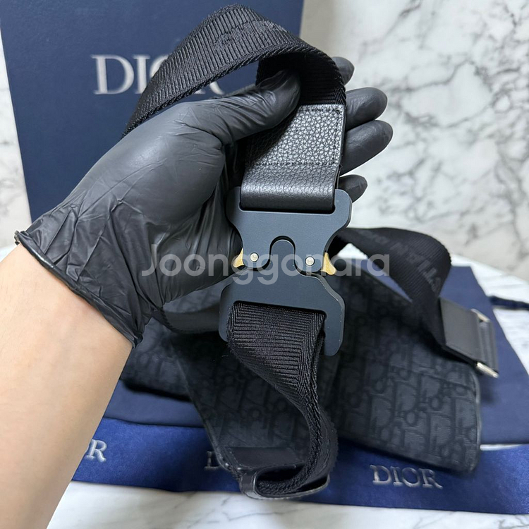 디올 오블리크 자카드 새들백 미듐--7