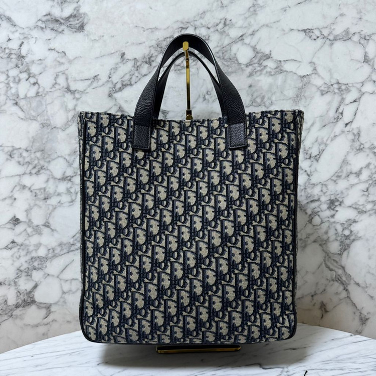 디올 오블리크 자카드 새들 토트백 크로스백--1