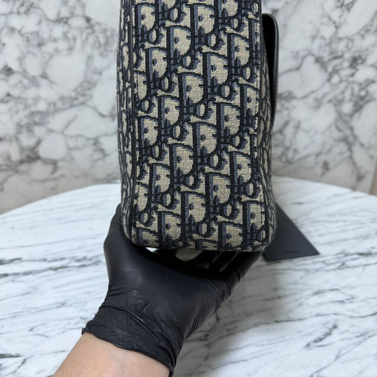 디올 오블리크 자카드 새들 토트백 크로스백--3