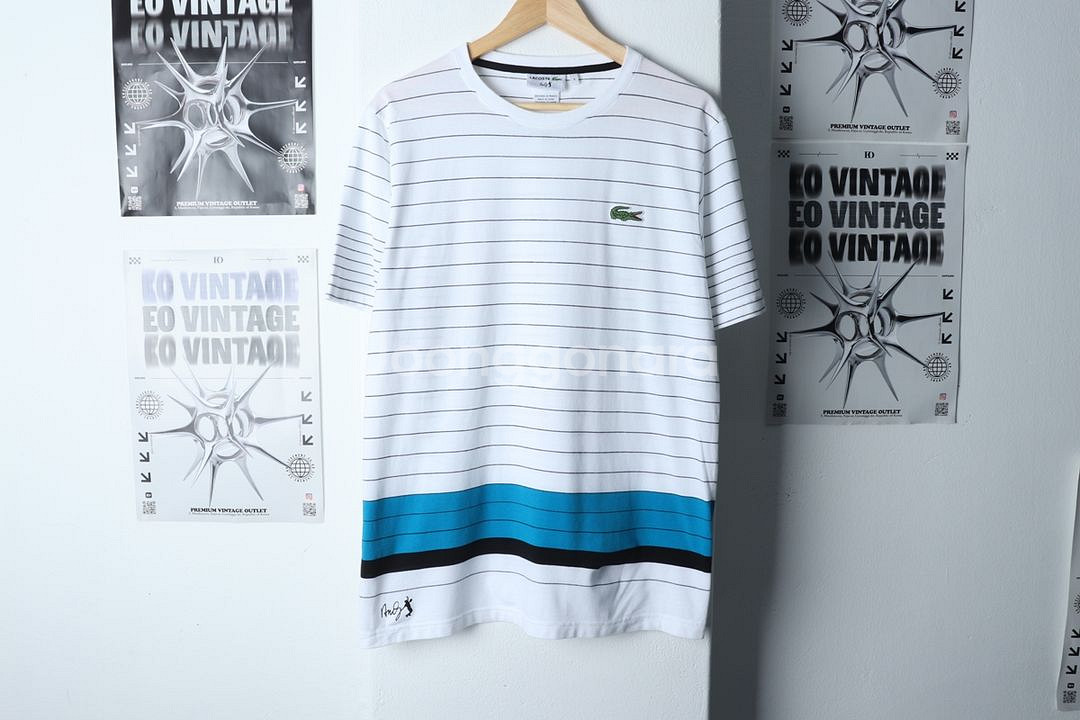 (L-XL) 라코스테 반팔 티셔츠 스트라이프 올드스쿨--0