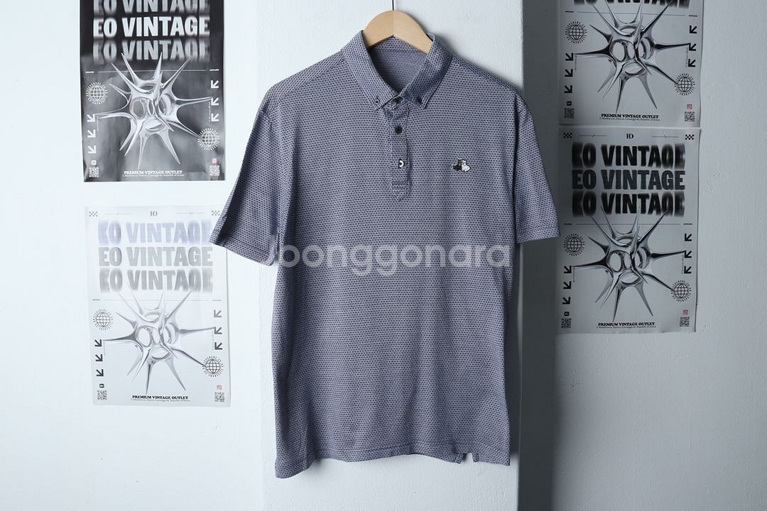 (3XL) 블랙앤화이트 반팔 카라 티셔츠 빅사이즈--2