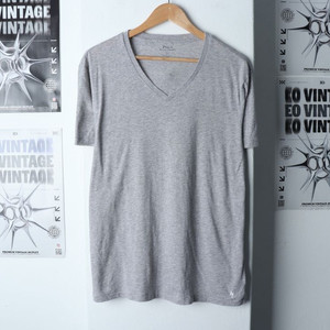 (L-XL) 폴로 랄프로렌 반팔 티셔츠 브이넥 그레이
