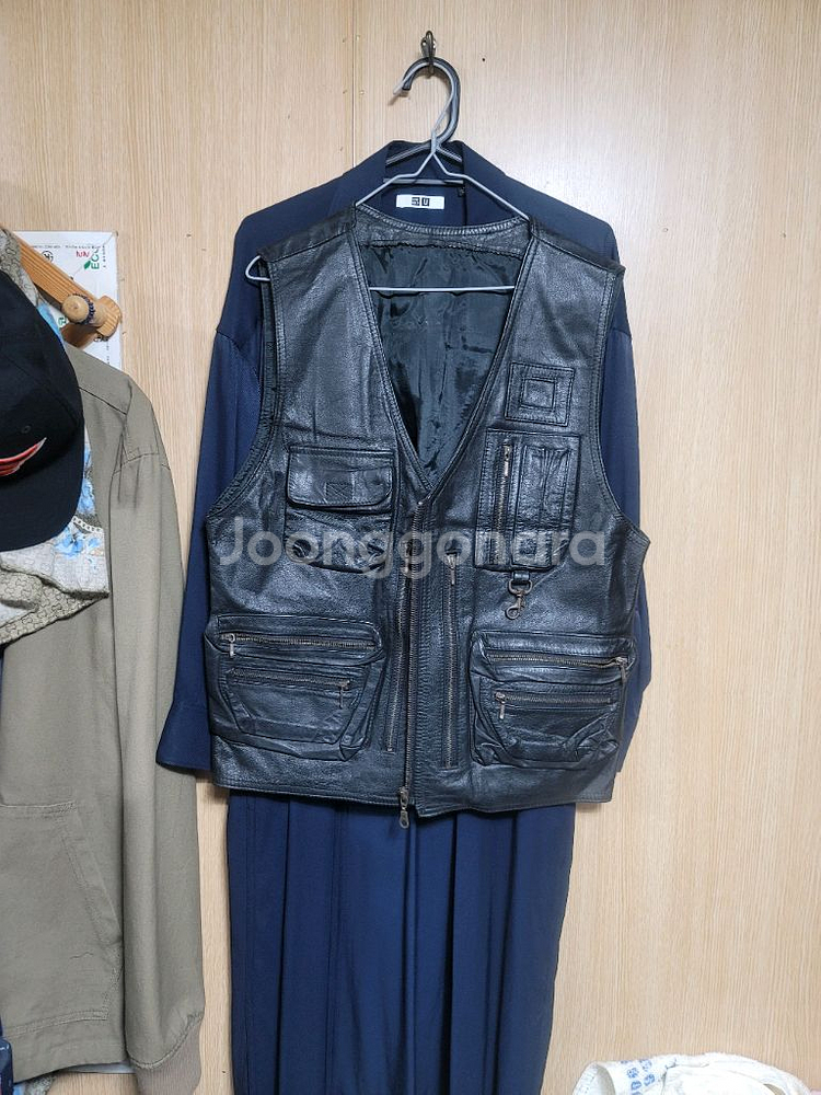 빈티지 가죽조끼--0