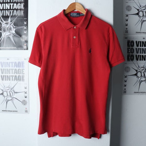 (L-XL) 폴로 랄프로렌 반팔 카라 티셔츠 레드