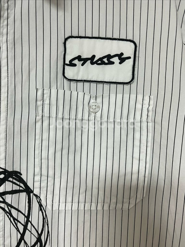 Stussy 스투시 그래픽 스트라이프 워크셔츠화이트 L--1